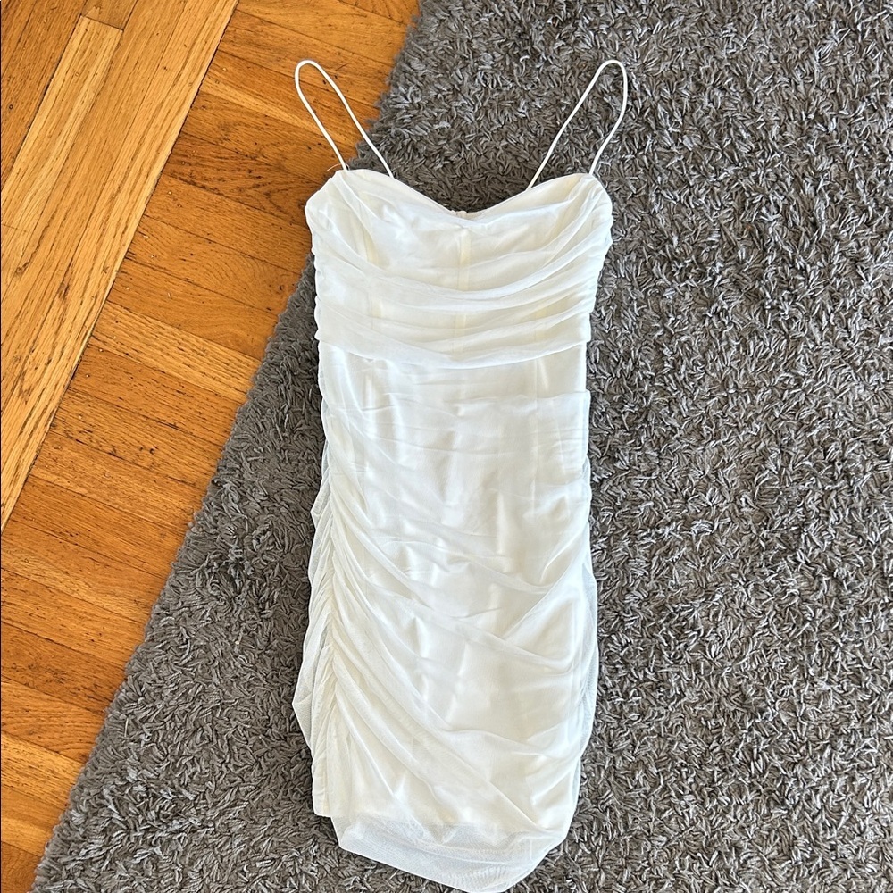 Princess Polly White Ruched Dress Corset Mini Dress Size 10
